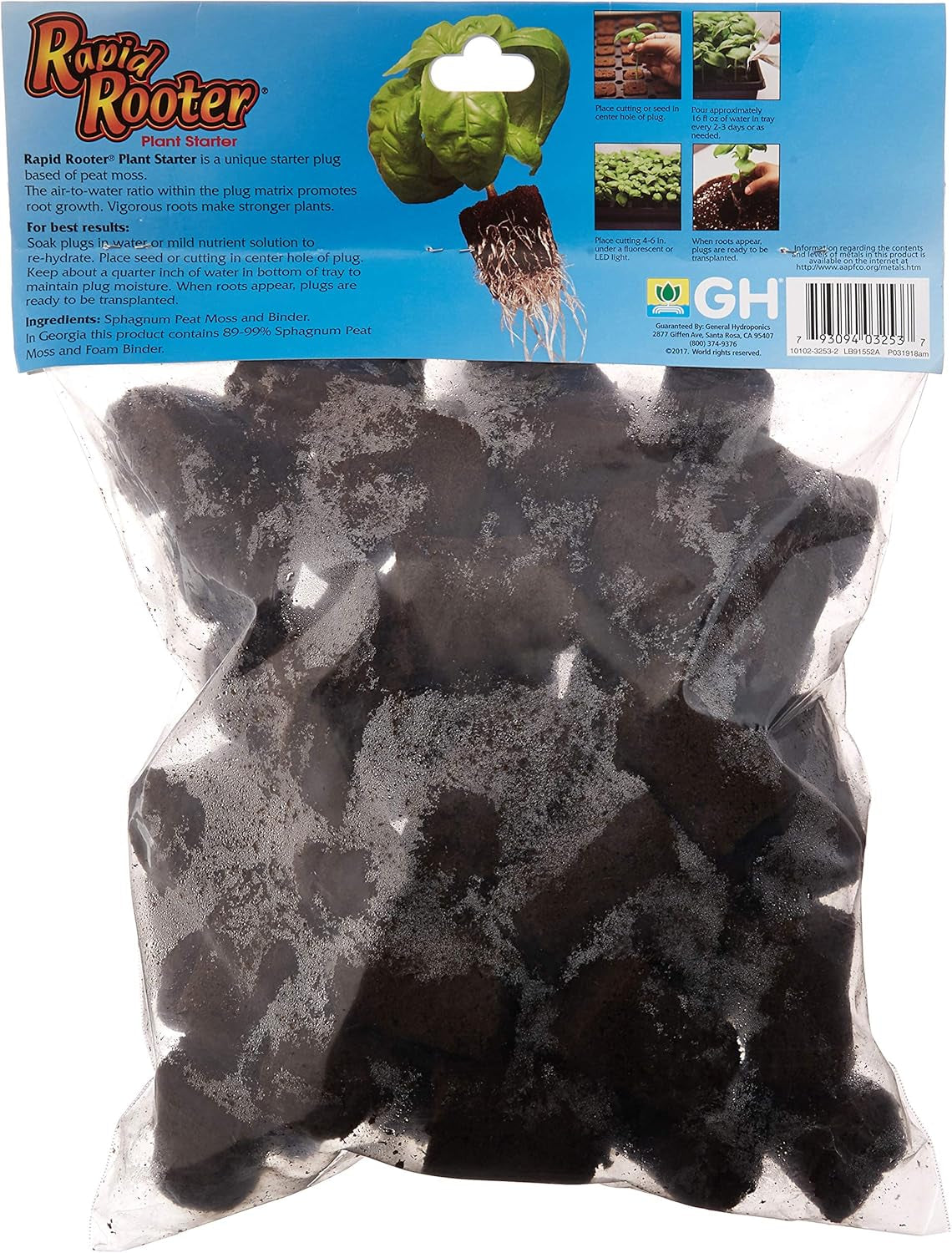 Rapid Rooter, Starter Plug for Seeds or Cuttings, Great for Soil or Hydroponics Growing System, 50 Plugs