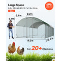 Uimoso Large Metal Walk-in Chicken Coop with Dome Roof, 9x25x6.6 ft Poultry Run