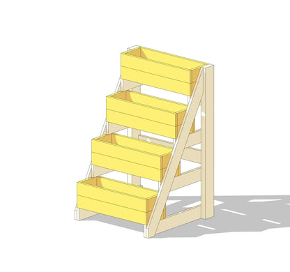 DIY 4-Tier Garden Planter Box Plans: Vertical Raised Bed (PDF)