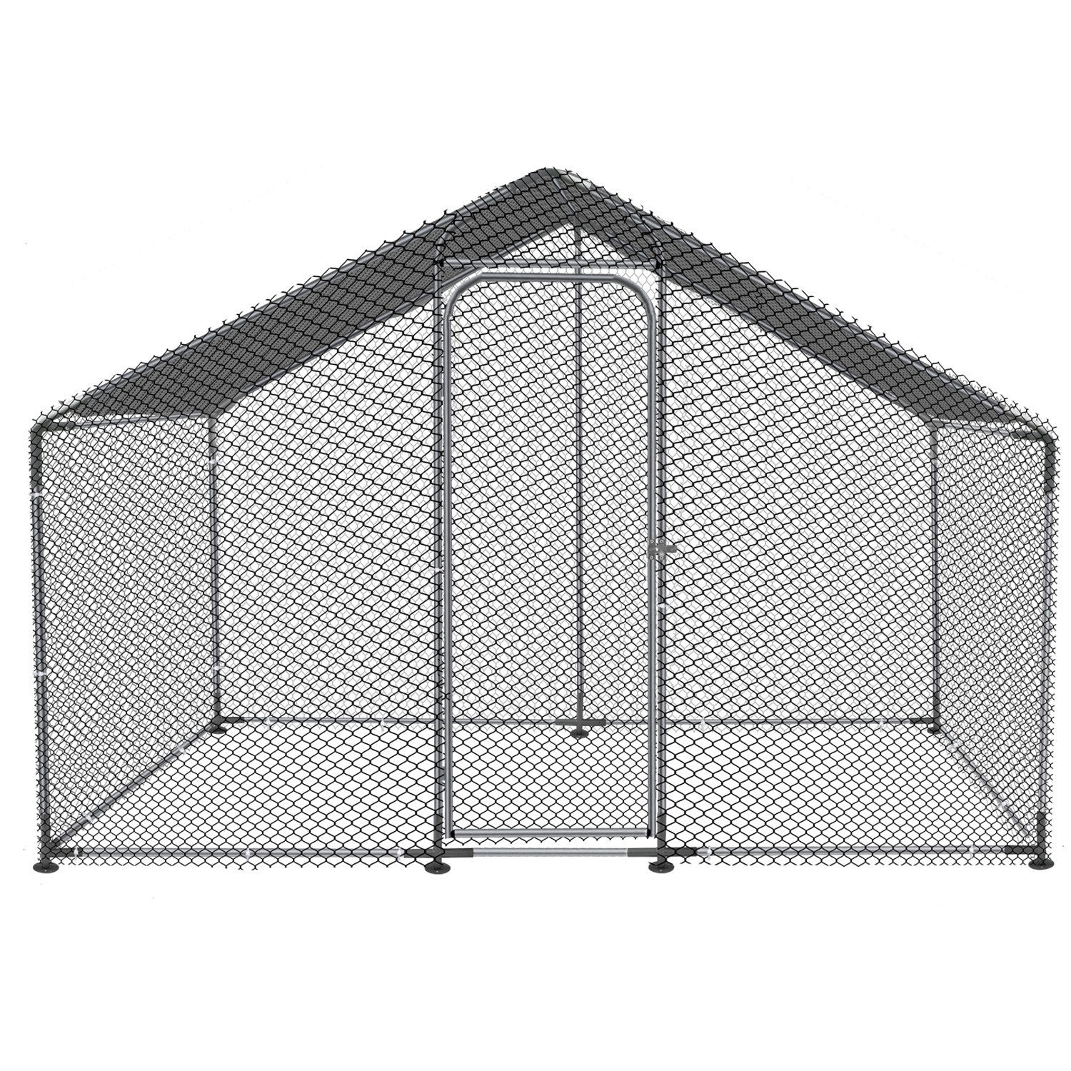 Large Metal Chicken Coop,Walk-in Hen House w/Cover,Poultr