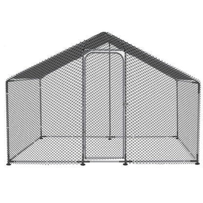 Large Metal Chicken Coop,Walk-in Hen House w/Cover,Poultr