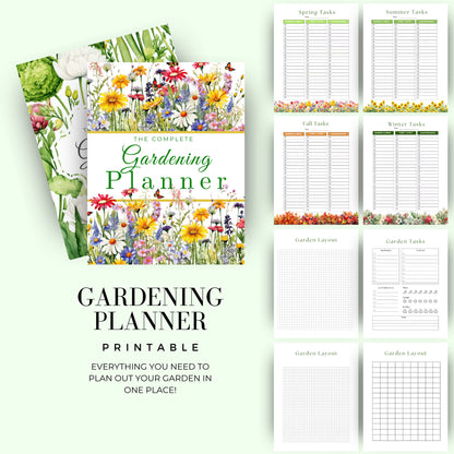 Printable Garden Planner |Garden Organizer | Square Foot Garden Planner | Plants Records | Gardening Checklist | Inventory | Plant Planner