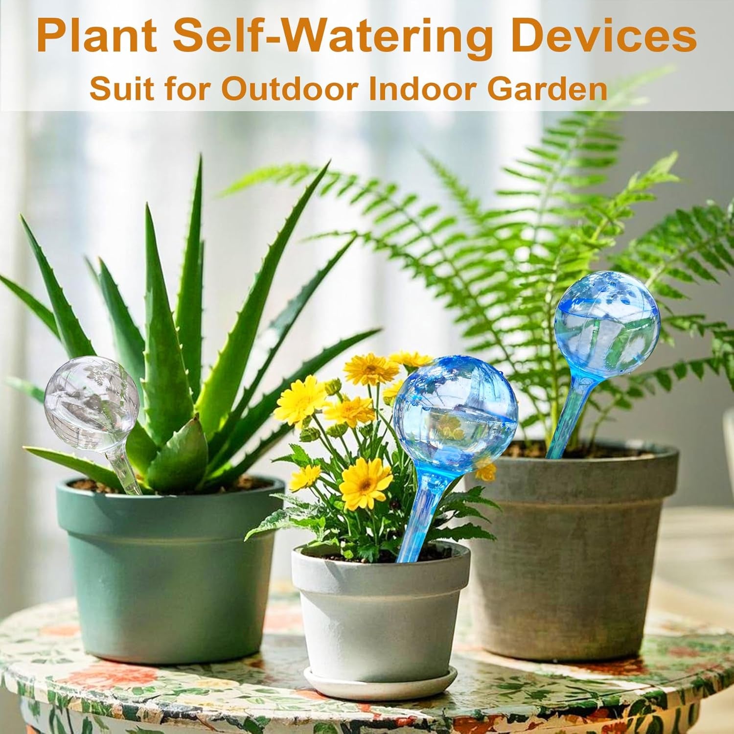 Self Watering Globes for Plants - 10pcs Automatic Watering Bulbs for Indoor & Outdoor Potted Plants, Vacation Plant Care, Water Conservation Device