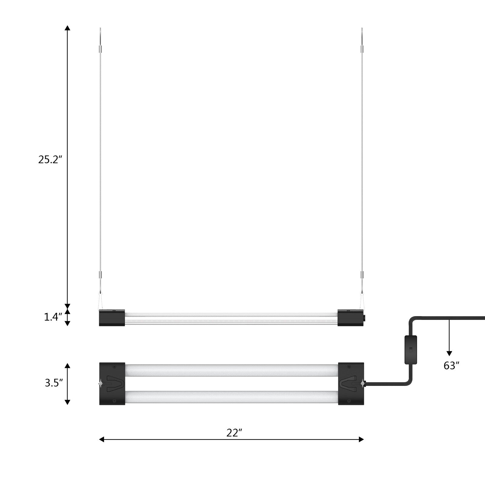 BoostGro LED Plant Grow Light Sunlike Full Spectrum Flower Hydroponics Dual Tube