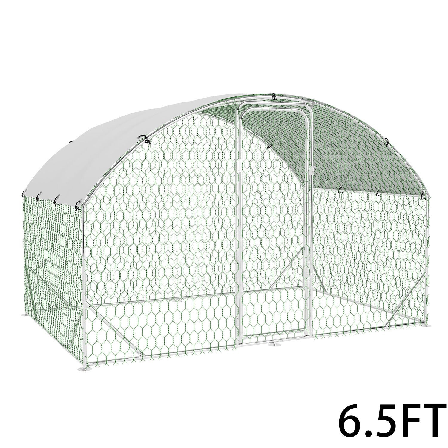 20 x10 ft Walk-in Metal Chicken Coop Poultry Cage Pet House w/ Chicken Run Cover