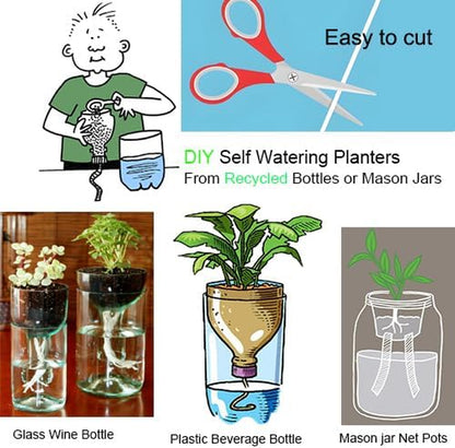 50ft 1/4 inch Plants Self Watering Capillary Wick Rope Cord DIY Vacation Potted Flower Sitter Hydroponic Wicking Planter Pot Garden Seeds Starting Seedling Automatic Waterer System Device Line