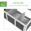 PawHut Wooden Chicken Coop with Nesting Box for 6 Chickens, Dark Gray
