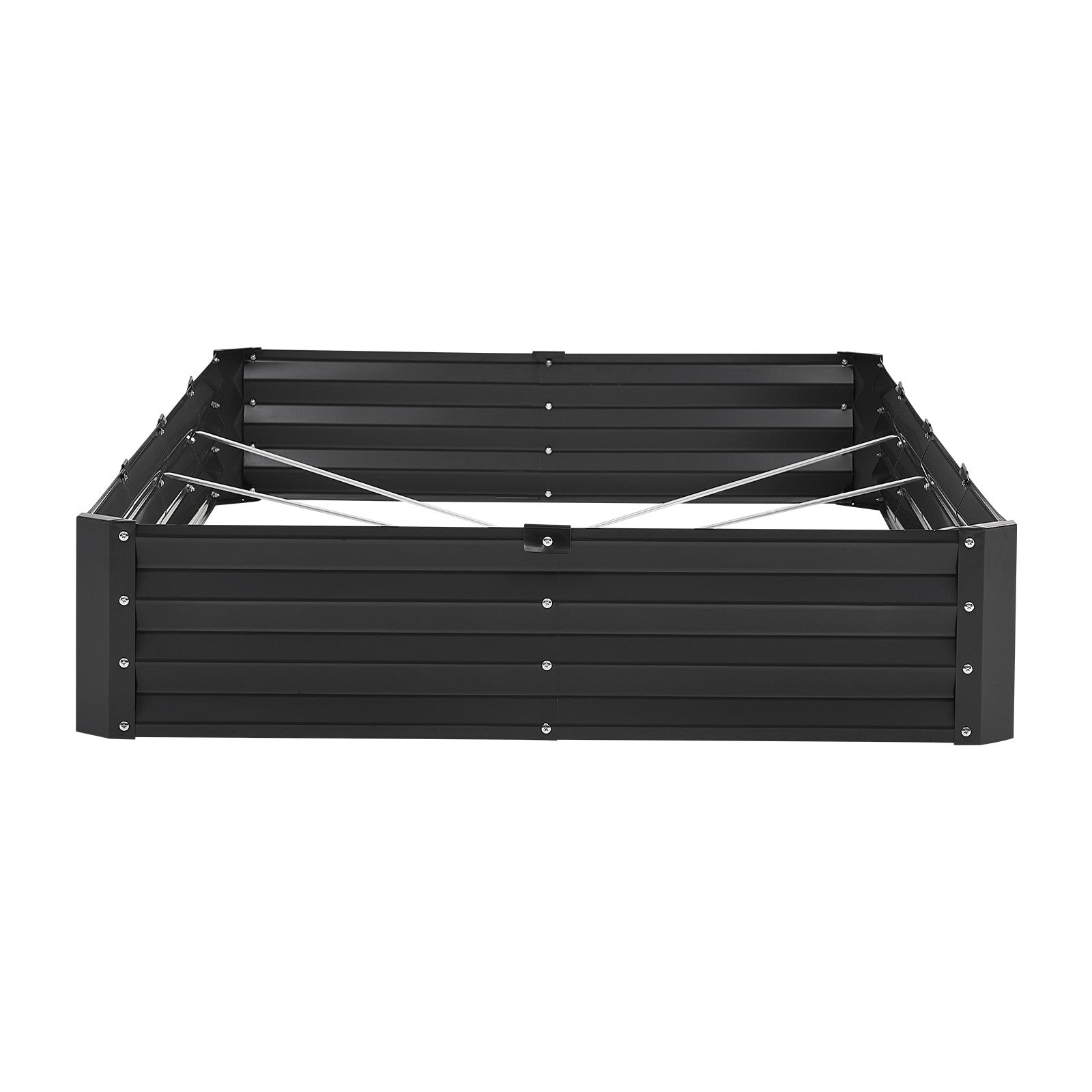 Metal Raised Garden Bed 8x4x1 ft Outdoor Galvanized Planter Box Dark Gray