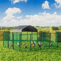 Heavy Duty Metal Chicken Coop Outdoor Metal Walk-in Hen House w Waterproof Cover