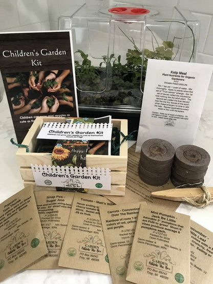 Children'S Garden Collection + Mini Greenhouse - Organic - Custom Garden Seeds - Fun & Easy Specialty Garden - Kids Gardening Gift Set