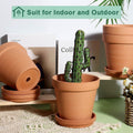 6 Inch Terracotta & Clay Pots for Plant with Saucer - 4 Pack Medium Terra Cotta Planter with Drainage Hole, Flowerpot for Indoor Outdoor Plants, Crafts, Wedding Favor