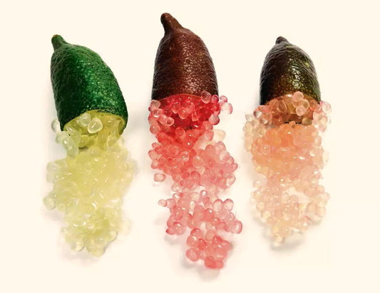 Mixed Finger Lime Seeds: Green, Red, Pink - 20 Heirloom Seeds