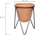 Terracotta Pot with Metal Stand