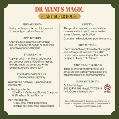 Plant Super Boost - The World's Only Live Microbial Concentrate - For Any Plant - Inoculate Your Soil And Boost Your Plants Roots