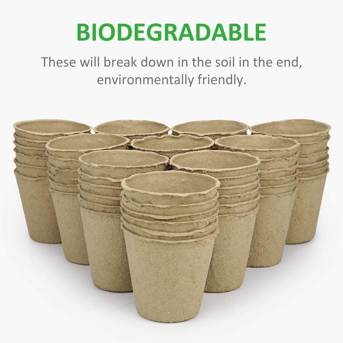 120 Packs 3 Inch Peat Pots Plant Starters for Seedling with 15 Pcs Plant Labels, Biodegradable Herb Seed Starter Pots Kits, Garden Germination Nursery Pot