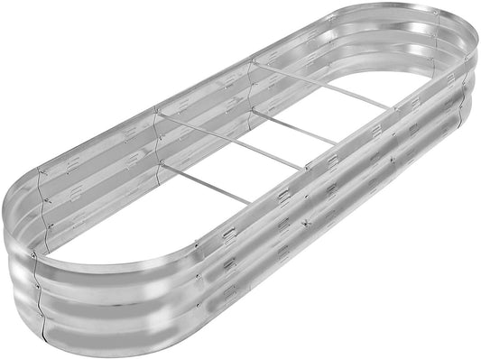 Raised Garden Bed Kit for Vegetables Flower Galvanized Metal Planter Boxs Designed for Easy DIY and Cleaning Not Twist Or Rot (Silver)