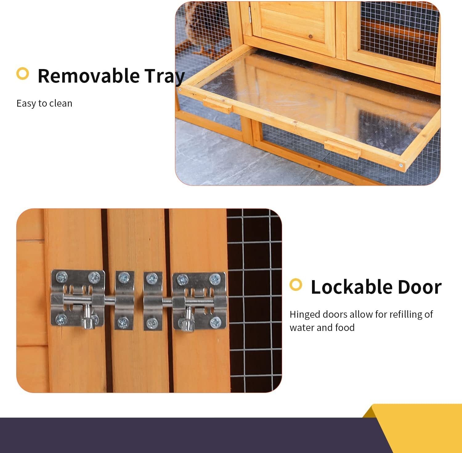 66 Inch Wood Chicken Coop Chicken House Indoor Outdoor Chicken Cage 2-4 Chickens