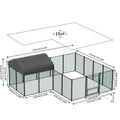 Heavy Duty Metal Chicken Coop Outdoor Metal Walk-in Hen House w Waterproof Cover