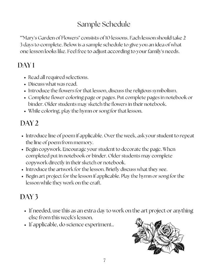 Mary's Garden of Flowers: Bible & Nature Study Downloadable Curriculum