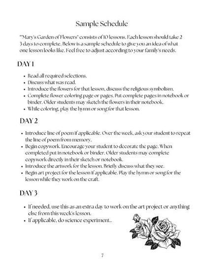 Mary's Garden of Flowers: Bible & Nature Study Downloadable Curriculum