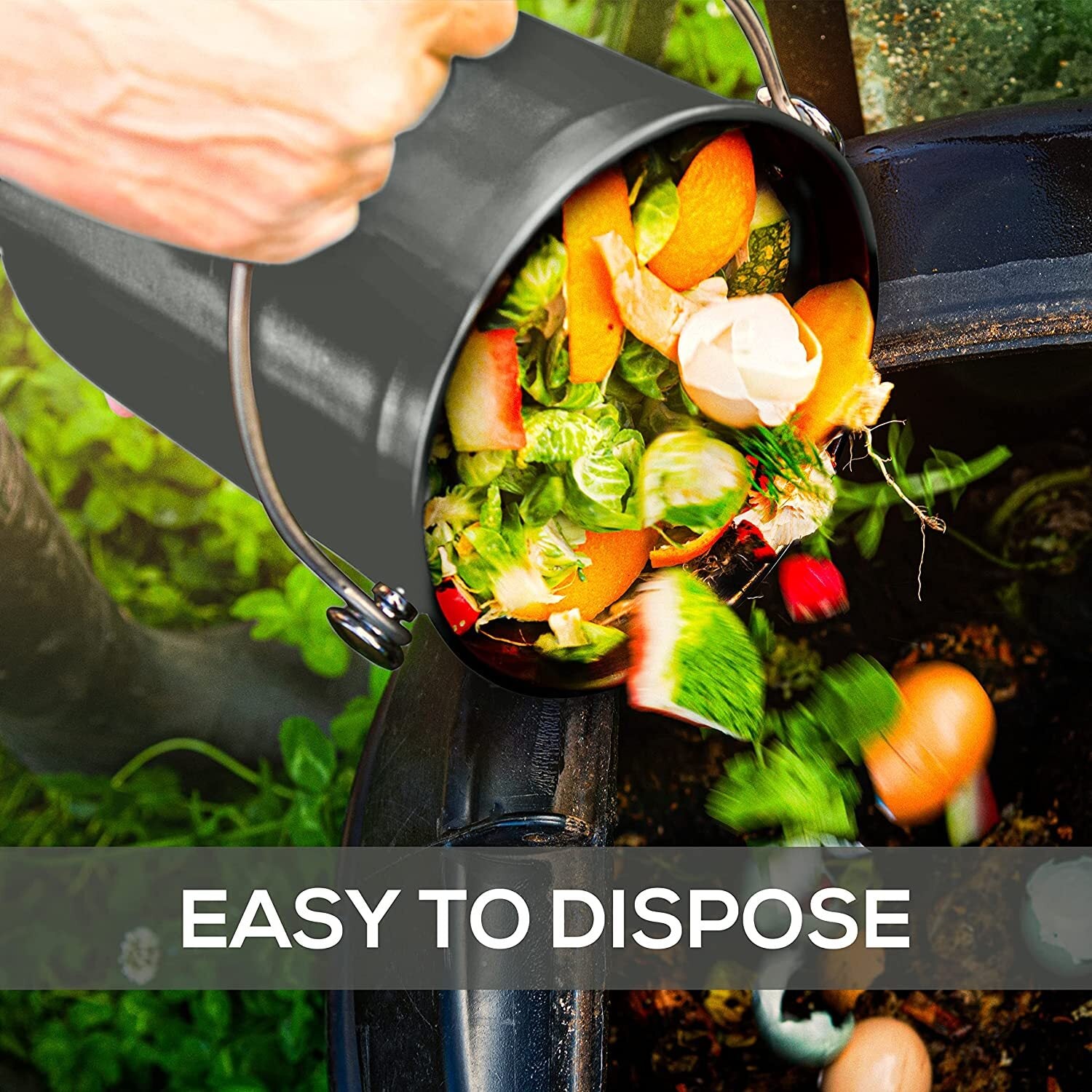Compost Bin with Lid and 1.3 Gallon Compose Spare Charcoal Filter Utopia Kitchen