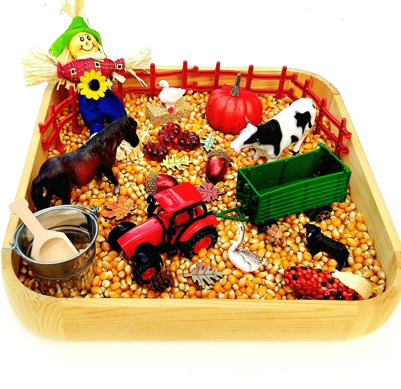 Fall Sensory Bin, Farm Sensory Bin, Toddler Sensory Activity, Preschool Classroom Favors, Thanksgiving Gifts for Kids, Montessori Toy