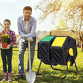 Compost Tumbler Bin 37Gal Outdoor Composter Fast Create Fertile 360°Dual Chamber