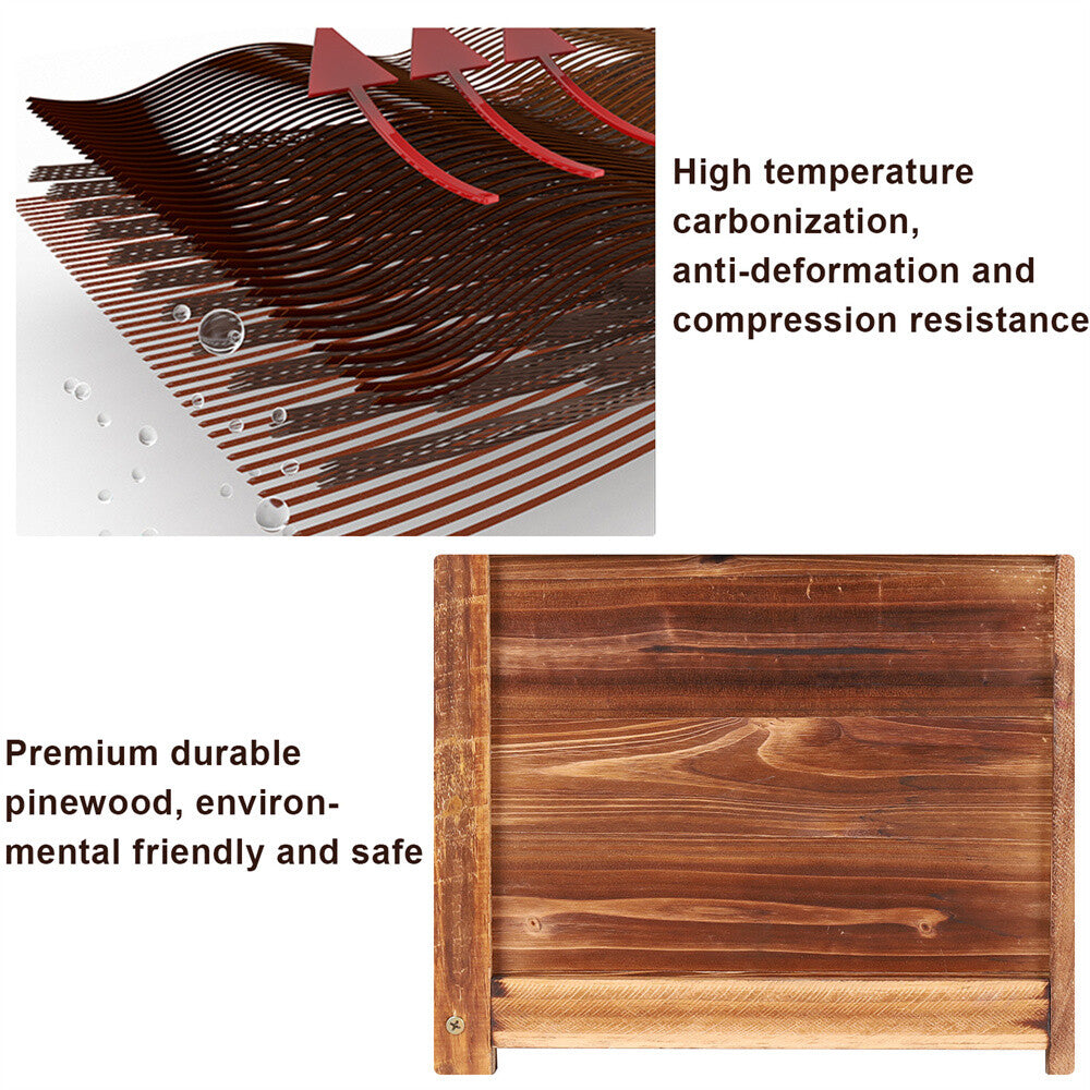 Heavy Wooden Planter Trough Planting Box Raised Garden Bed Plant Pot In/Outdoor