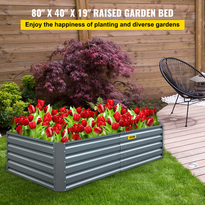 VEVOR Galvanized Raised Garden Bed Planter Box for Plant Flower Vegetable