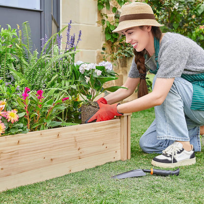 8×2ft Wooden Horticulture Raised Garden Bed Divisible Elevated Planting Planter Box for Flowers/Vegetables/Herbs in Backyard/Patio Outdoor, Natural Wood, 95 x 25 x 11in