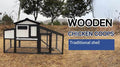PetsCosset Chicken Coop Outdoor Wooden Backyard 2-Story Hen House Chicken Run