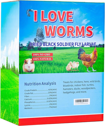 Dried Black Soldier Fly Larvae (10lb), 100% Natural Non-GMO, Treat for Chickens, More Calcium Chicken Feed Than Mealworms