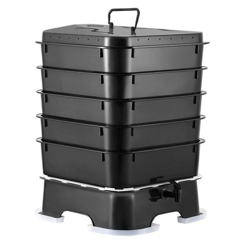 5-Tray Worm Composter 44 QT/50 L Worm Compost Bin Indoor and Outdoor