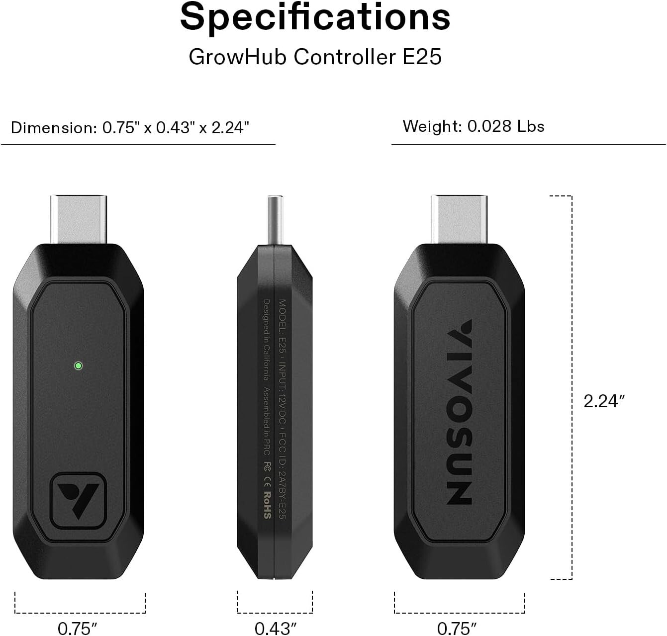 VIVOSUN GrowHub Controller E25, Supports Smart Grow System Devices