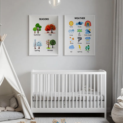 12 Montessori-Inspired Educational Posters | Preschool & Homeschool Learning Charts | Alphabet, Numbers, Shapes and More Printables