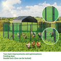 Heavy Duty Metal Chicken Coop Outdoor Metal Walk-in Hen House w Waterproof Cover