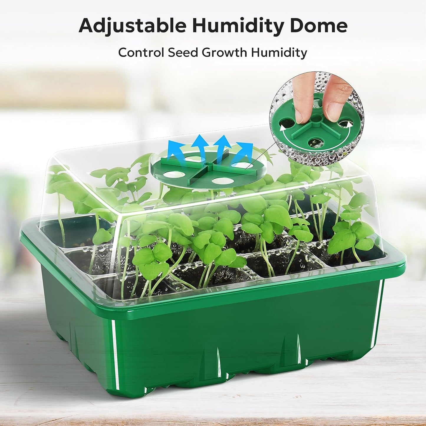 10 Packs Seed Starter Tray Seed Starter Kit with Humidity Dome (120 Cells Total Tray) Seed Starting Trays Plant Starter Kit and Base Mini Greenhouse Germination Kit for Seeds Growing Starting