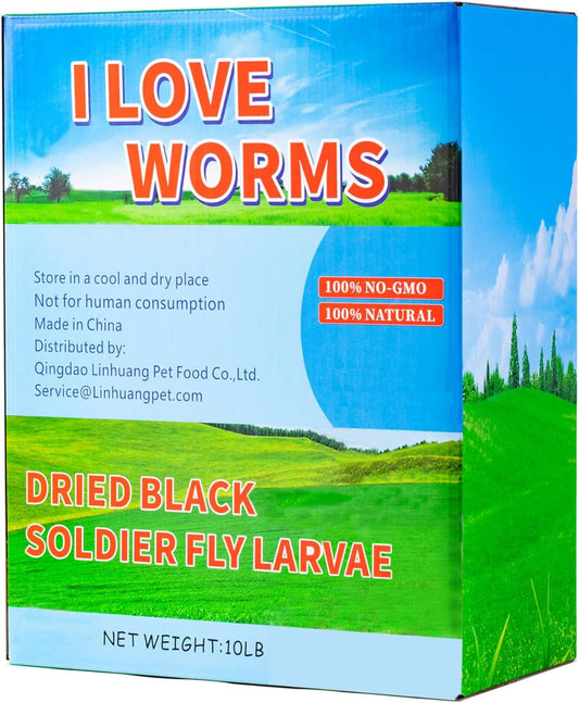 Dried Black Soldier Fly Larvae (10lb), 100% Natural Non-GMO, Treat for Chickens, More Calcium Chicken Feed Than Mealworms