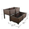2 Pcs Rectangle  Raised Garden Bed Planter Box Flower Vegetables Planting