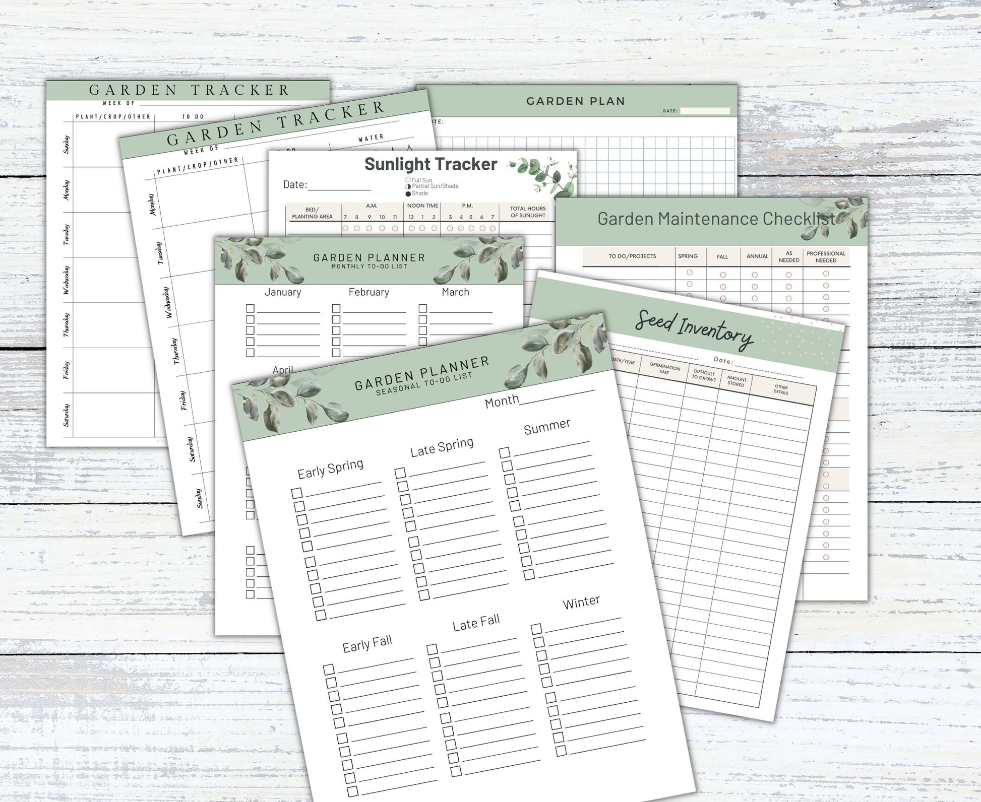 Garden Planner Fillable Printable PDF Garden Journal Garden Calendar Garden Log Gardening Organizer Gardening Binder Editable Gardening Book
