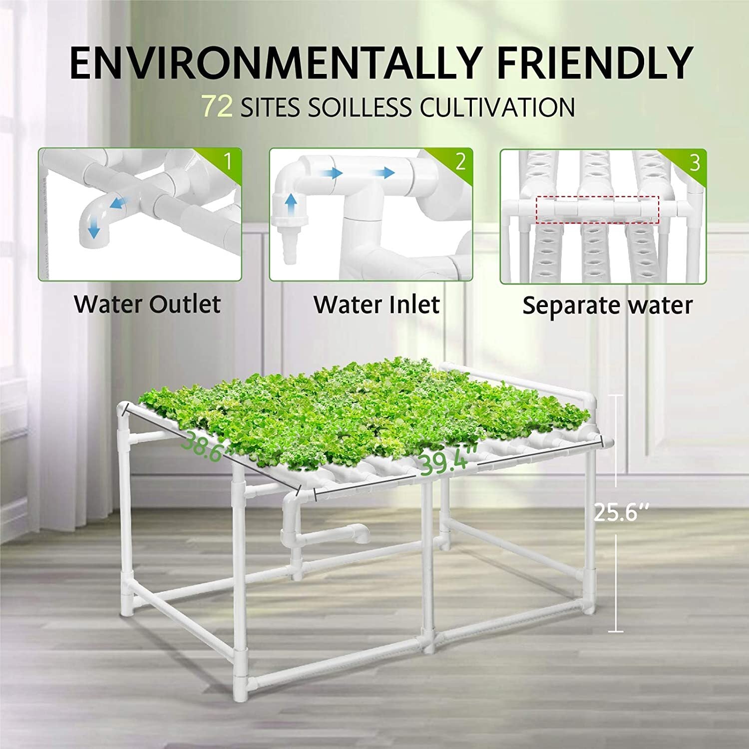 VIVOSUN Hydroponic Site Grow Kit Hydroponics System 36 54 72 90 108 Plant Sites