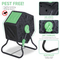 18.5 Gal Compost Bin Compost Tumbler Single Chamber Composter Outdoor Garden