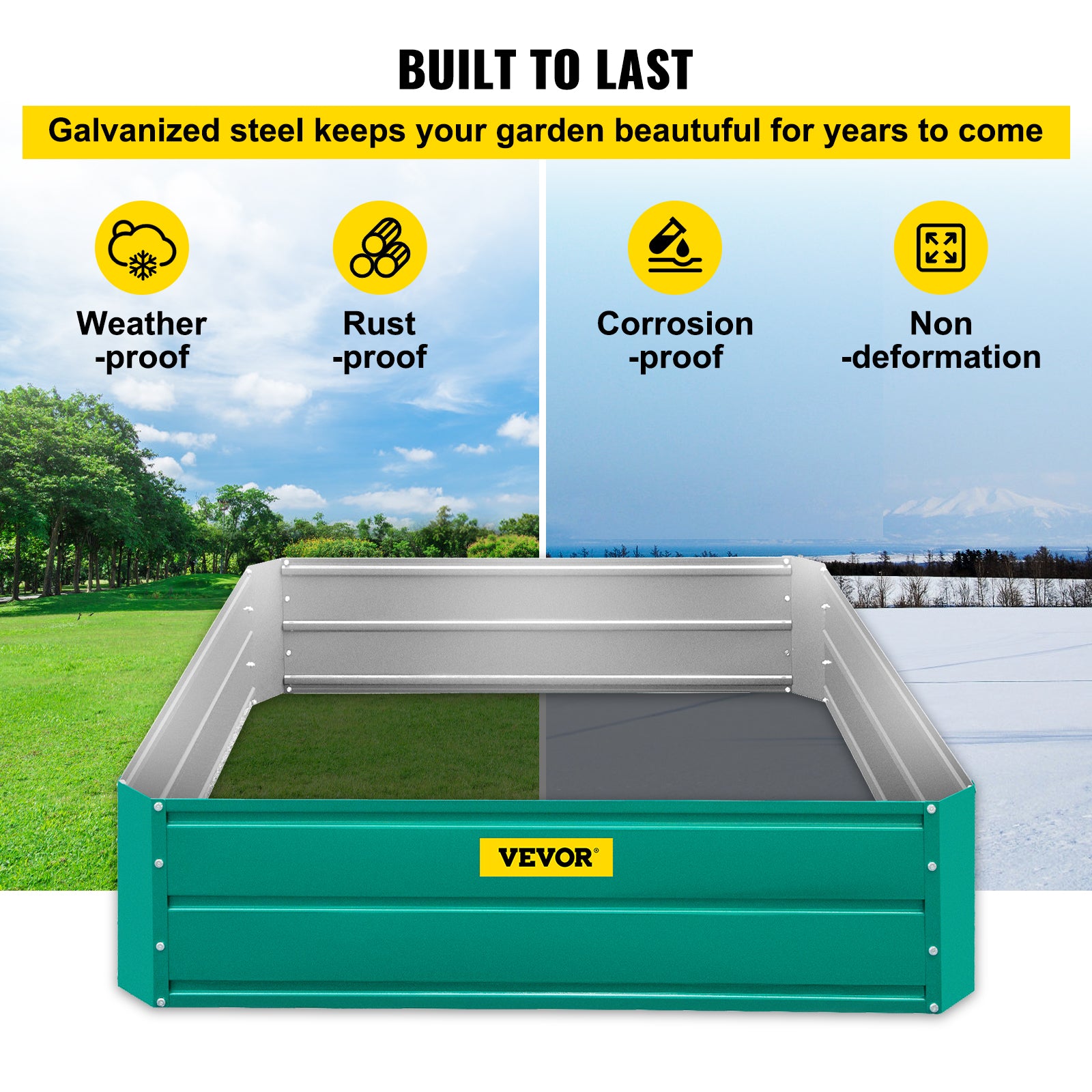 VEVOR Galvanized Raised Garden Bed Planter Box for Plant Flower Vegetable