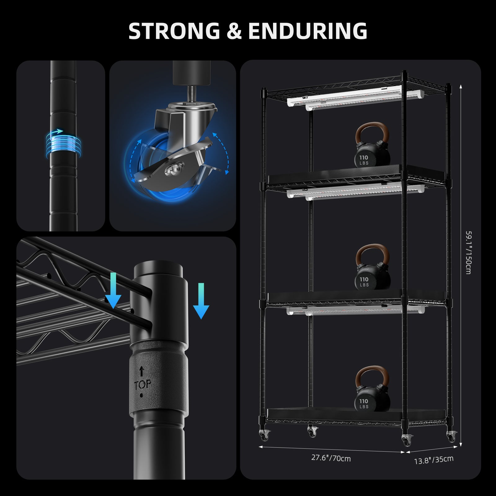 Spider Farmer 6PCS 18W LED Grow Light Bars + Plant Stand + 28x14x59in Grow Tent