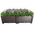 2 Pcs Rectangle  Raised Garden Bed Planter Box Flower Vegetables Planting