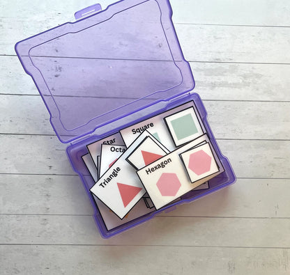 2D Shape Matching Task Box Activity Set- Montessori Printable- Homeschool, Preschool, Toddler Busy Book, Special Education-PDF