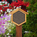 Mason Bee House Wax Coated Bee House, Bee Hotel for the Garden,Pollinator House Waterproof, Natural Handmade Wooden Mason Bee Hotel for Pollinating Bees Garden Supplies,Attracts Peaceful Bee