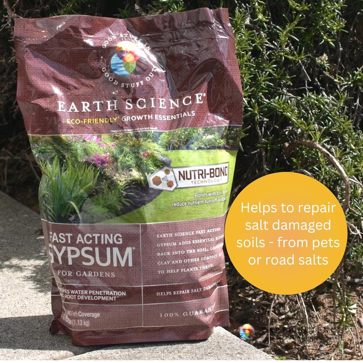 Fast Acting Gypsum—5 lb— Soil Conditioner Adds Calcium, Repairs Salt Damage & Root Growth with Nutri-Bond Runoff Reduction Technology