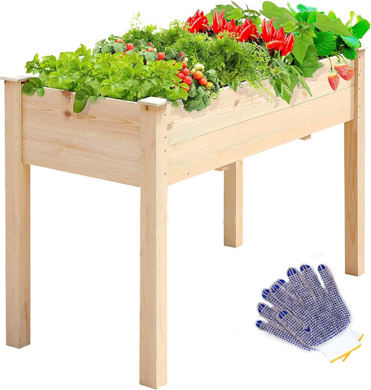 4FT Raised Garden Bed with Legs, Elevated Garden Box for Vegetable, Flower, Herb, Wood Planter Load Up to 250 Pounds for Gardening in Backyard Patio - Easy Assembly, 30in Height