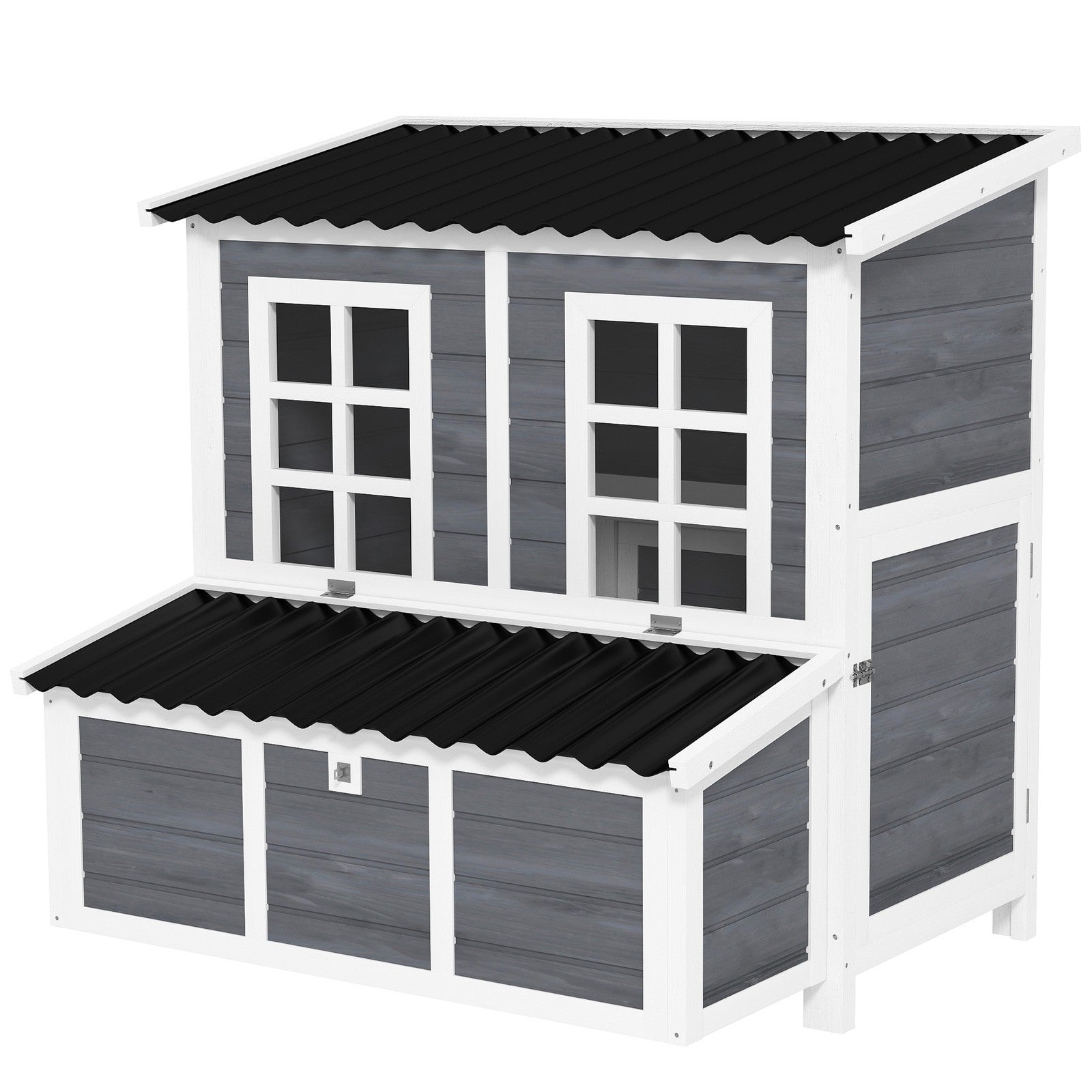 PawHut 39" Wooden Chicken Coop with Nesting Box, Tray, for 4-6 Chickens